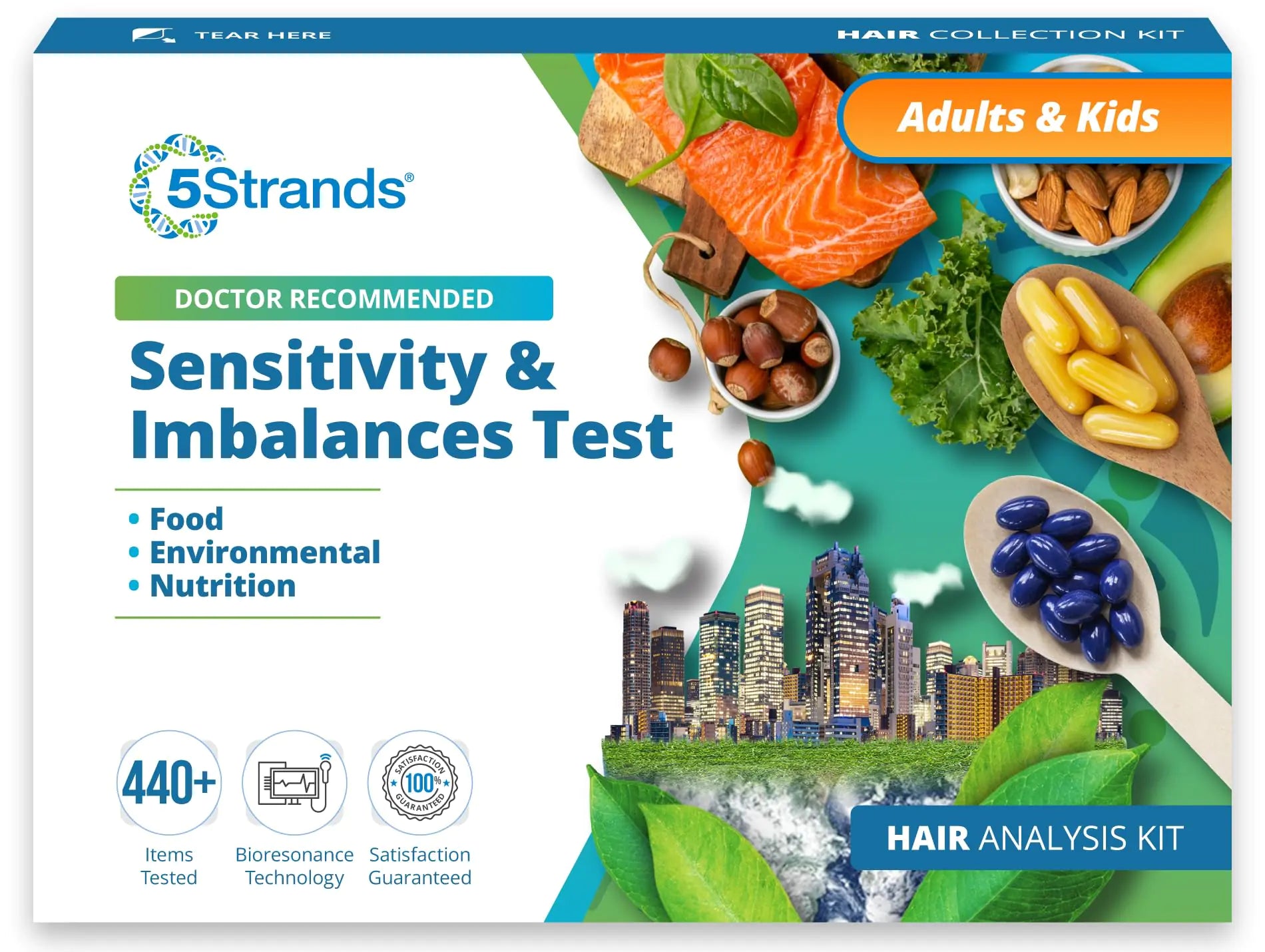 5Strands Intolerance & Deficiency Test 442 Items Tested Includes 3 Tests Food Intolerance Environment Sensitivity Nutrition Imbalance for Adults & Kids Results in 5 Days