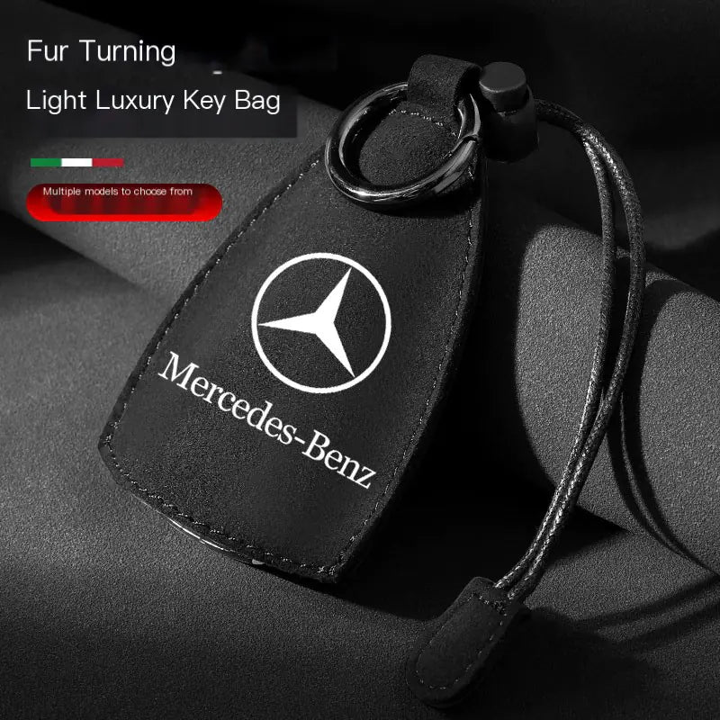 Factory Direct Faux Suede Car Key Case with Custom Logo