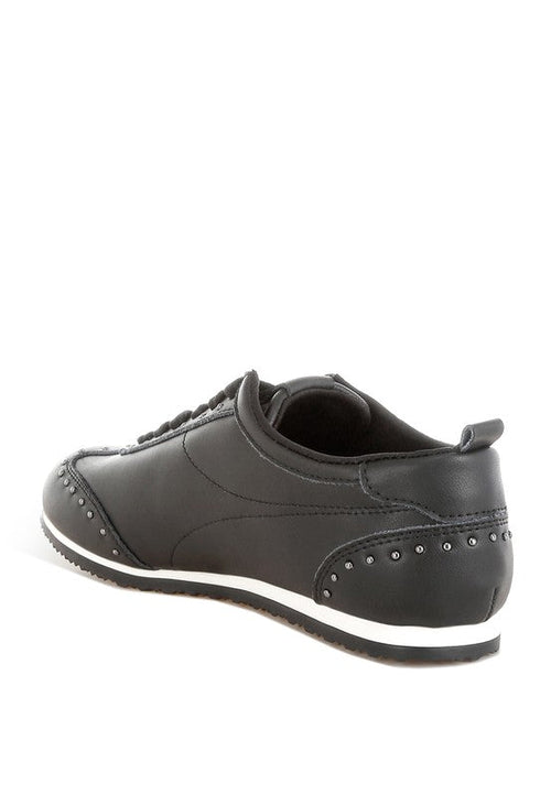 Odaya Studded Real Soft Leather Sneakers