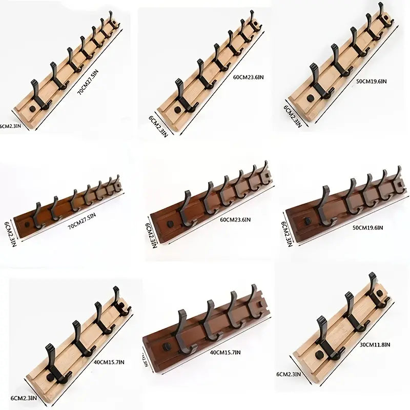 Wood and Plastic Wall Coat Hook with Shelf (1pc)