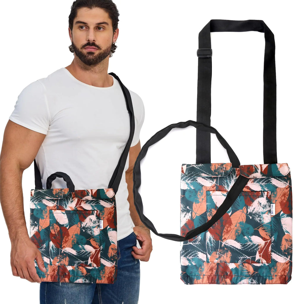 Urine Drainage Bag Holder Catheter Pipe Cover with Internal Fixation Buckle Adjustable Shoulder Strap Holder Catheter Urinary Bag Post-Operative Body Fluid-Carrying Shoulder Bag