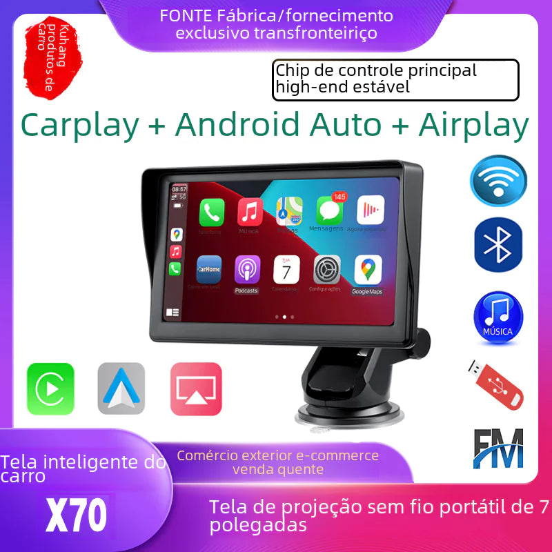 Portable 7-Inch Car Smart Screen with Wireless Carplay