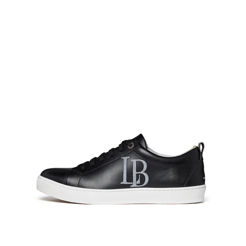 women Black Apple Leather Sneakers