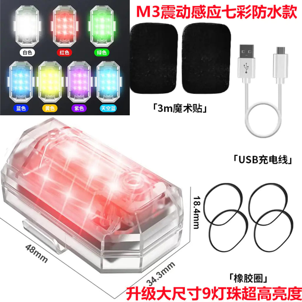 Wireless LED Flashing Light for Motorcycles and Bikes