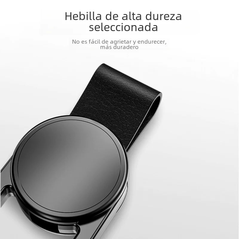 Men's Genuine Leather Car Keychain with Metal Clip