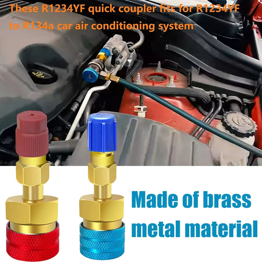 Quick Coupler Adapter Fits Car R1234YF to R134A  A/C High Low Side Conversion Kit
