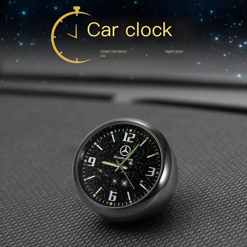 Car Dashboard Starry Night Clock - Quartz Timepiece