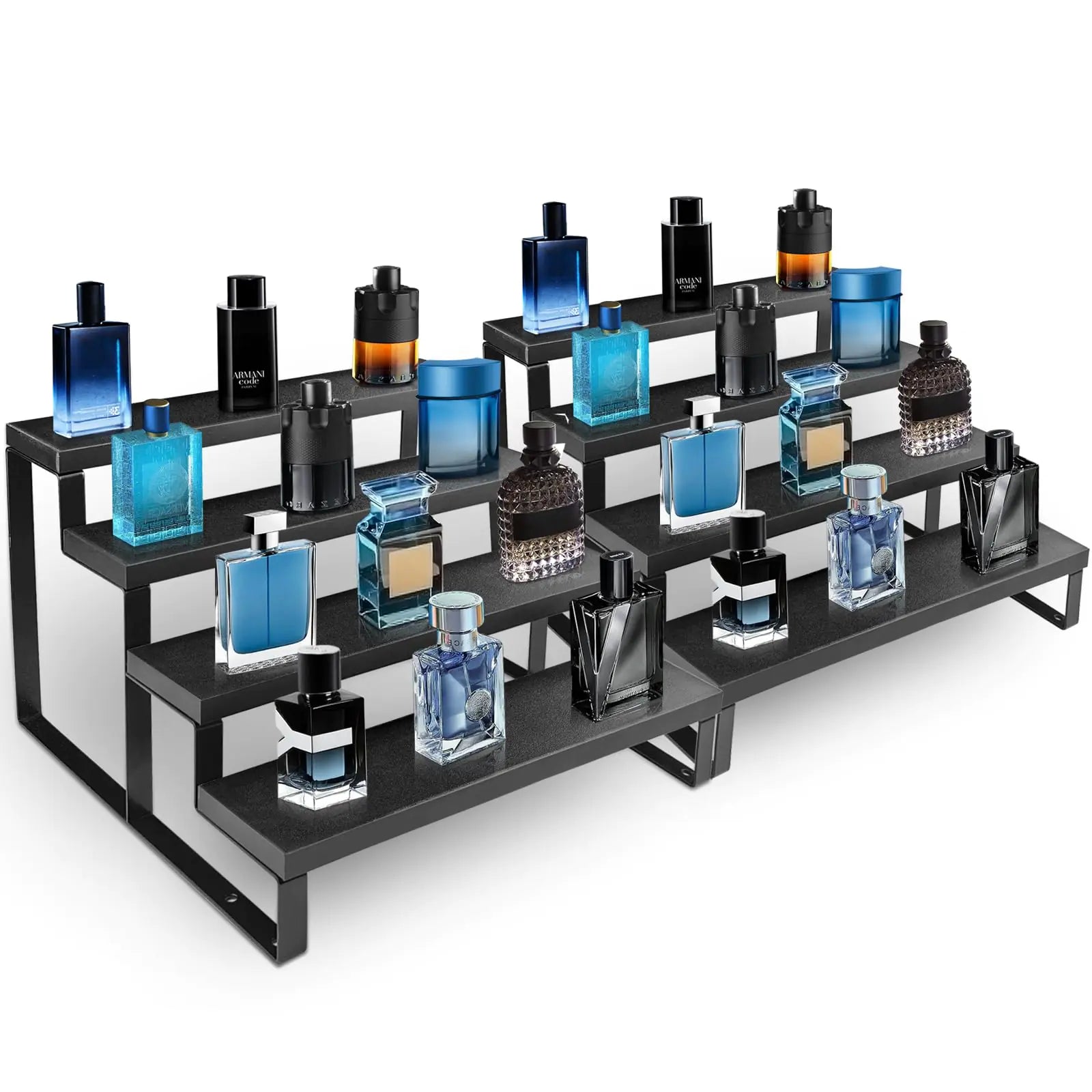 2 Set Wood Cologne Organizer for Men4 Tier Perfume Organizer for Dresser Waterproof Cologne Stand with Anti-Slip Washers for MakeupFiguresCupcakePerfumeDessertDisplay Risers Stand for Organize