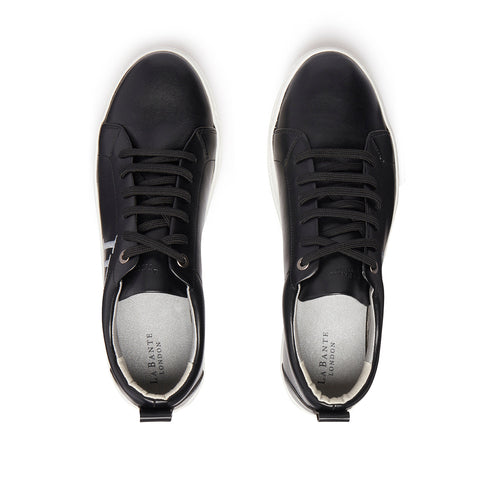 Men Black Apple Leather Sneakers