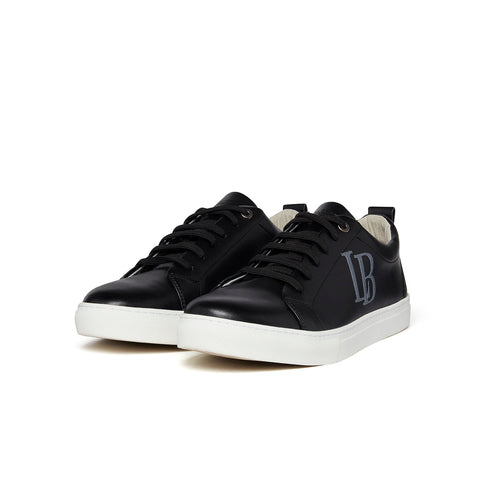 women Black Apple Leather Sneakers