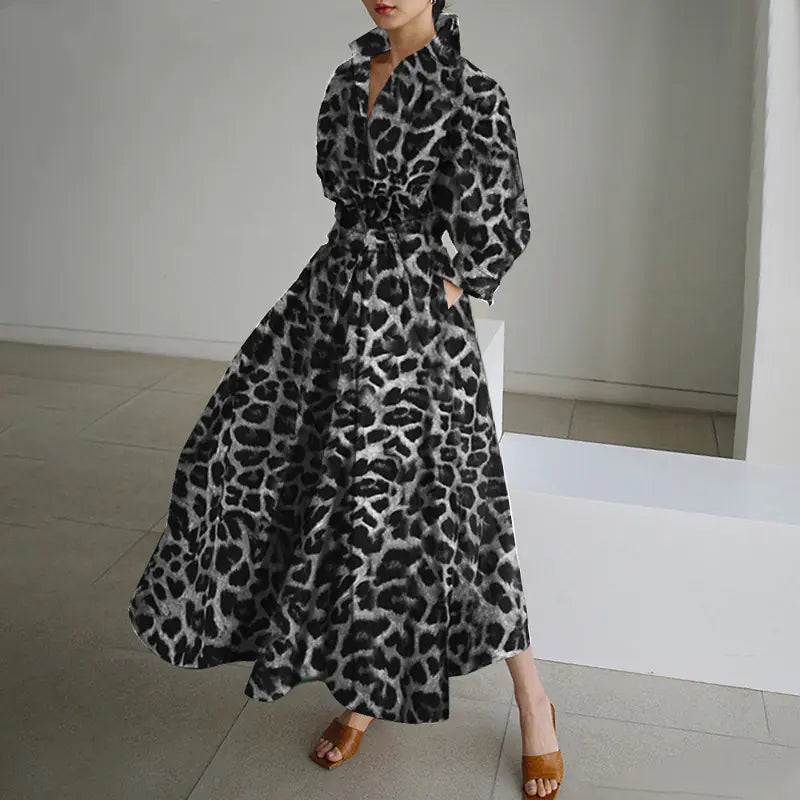 Fashion Leopard Print Dress for Women