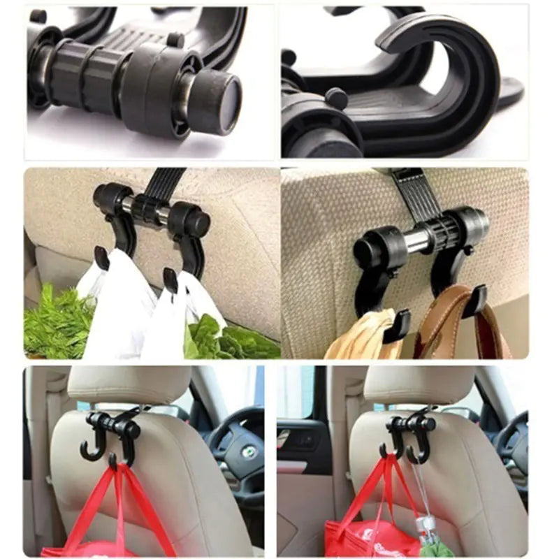 Multifunctional Car Hook for Seat and Trash Storage