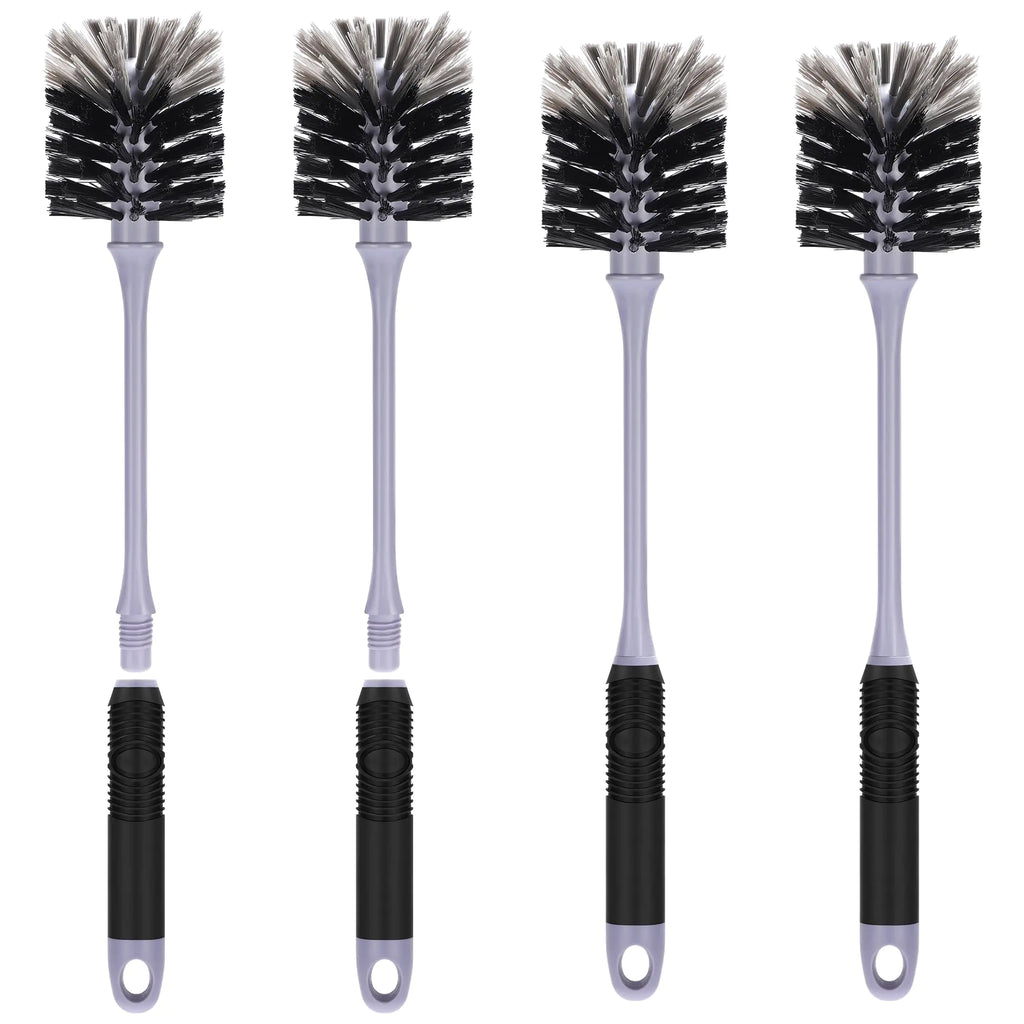 YeuDeuy Bottle Brush with Dual Function Bristles Long Handle for Water Bottles Glassware Mugs Thermoses Baby Bottles Black 4Pcs