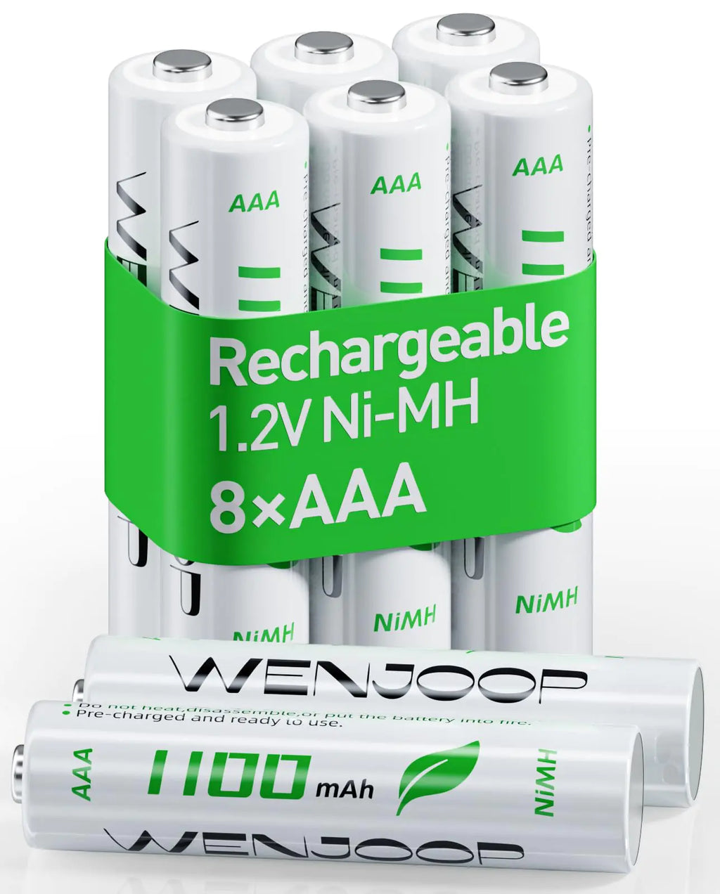 AAA Rechargeable BatteriesPre-Charged and High Capacity 1.2V NiMH 1100mAh High-Performance Triple A Battery