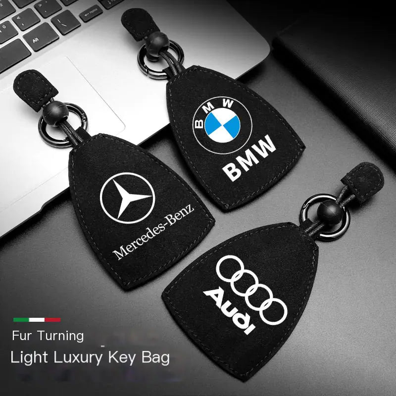 Factory Direct Faux Suede Car Key Case with Custom Logo