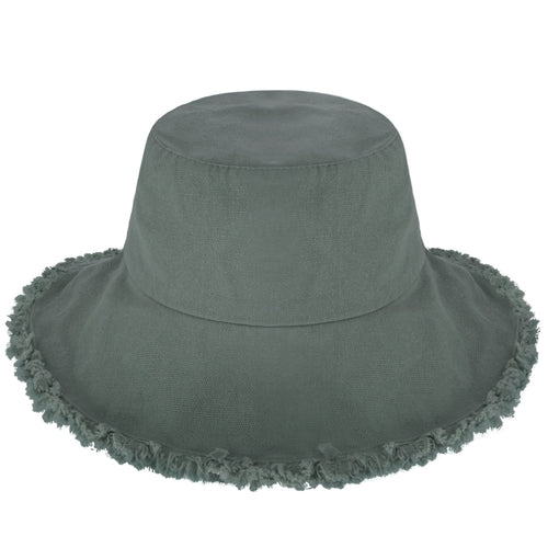 Bucket Hat,Wide Brim Frayed