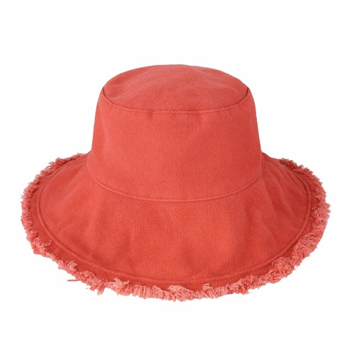 Bucket Hat,Wide Brim Frayed