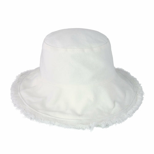 Bucket Hat,Wide Brim Frayed