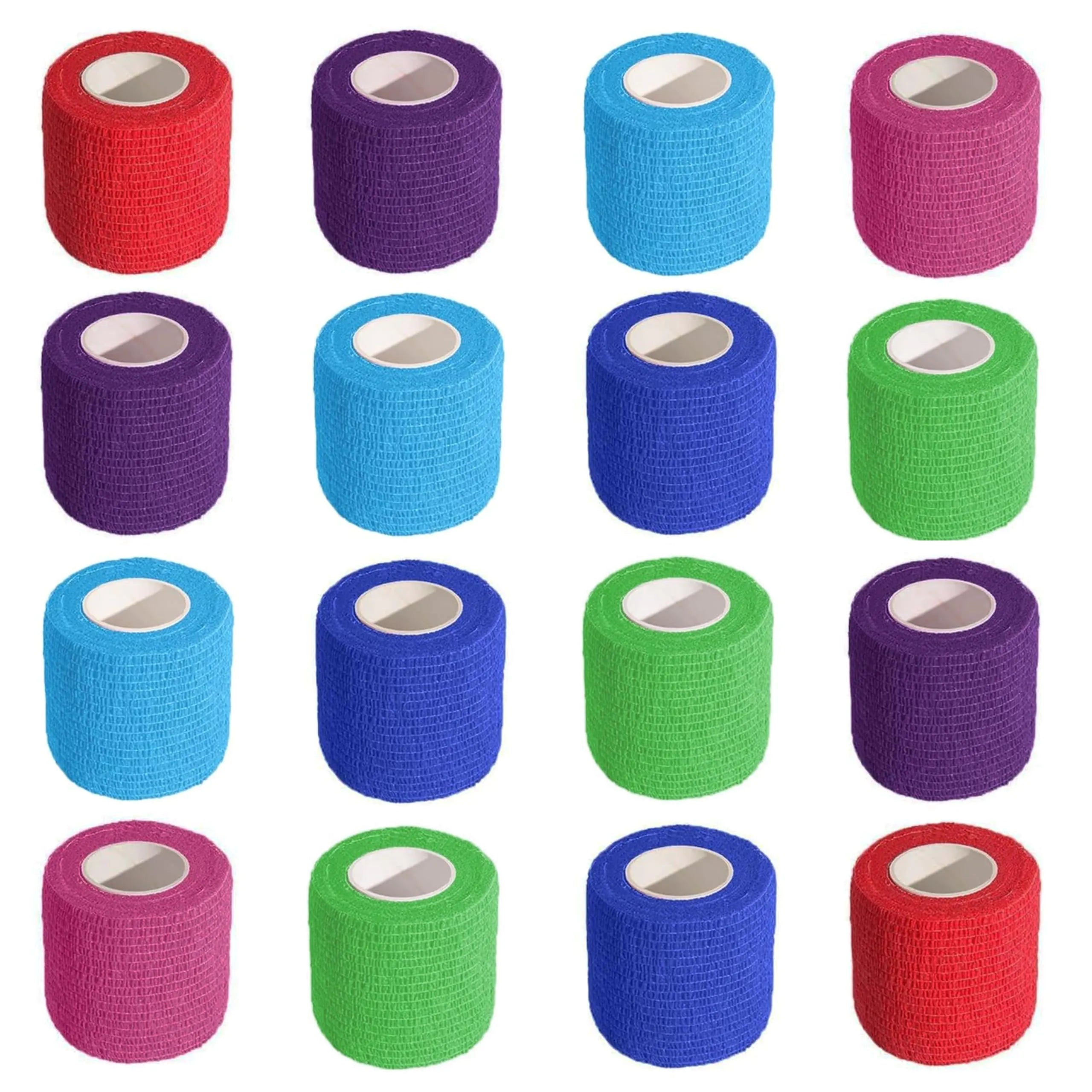 MED PRIDE Self Adhesive 3x 5 Yards Bandage Wrap (16 Rolls) - Athletic Flex Tape First Aid - Self Adhering Knee Ankle Wrist Bandage Wraps - Cohesive Elastic Flexible Breathable - Rainbow Color