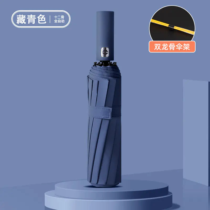 Custom 24 Bone Automatic Folding Sun and Rain Umbrella