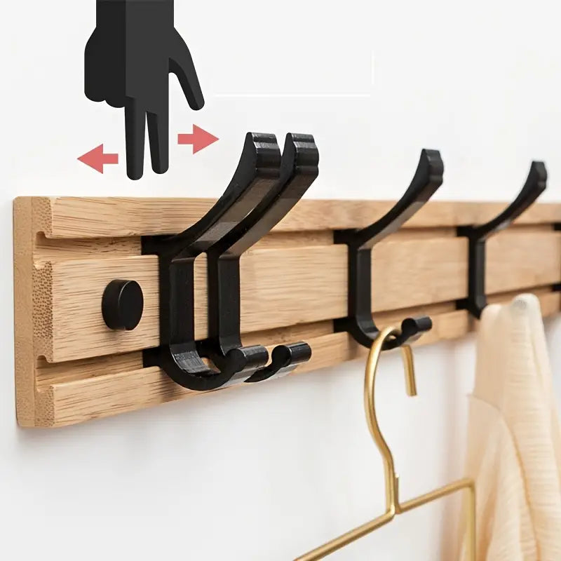 Wood and Plastic Wall Coat Hook with Shelf (1pc)