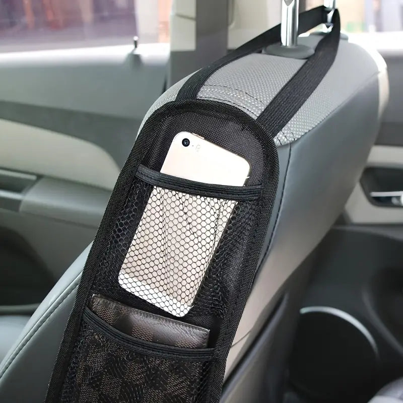 1pc Multi-Pocket Car Seat Organizer with Drink Holder
