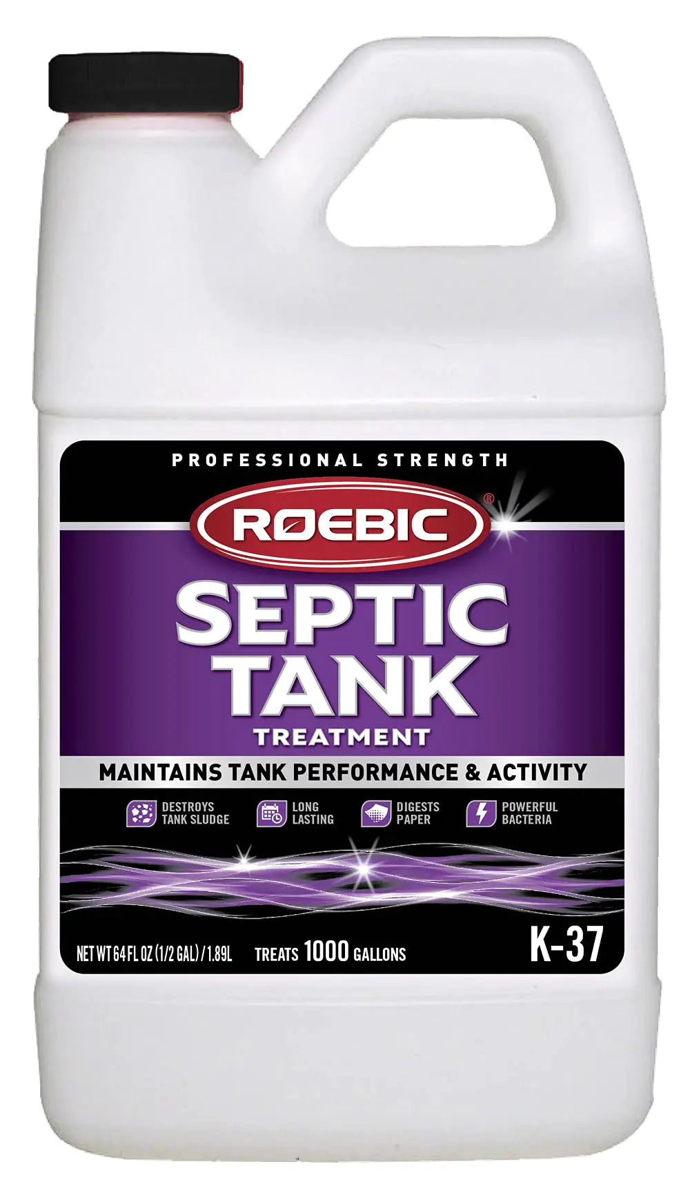 Roebic K-37-H Septic Tank Treatment: 64-Ounce Promotes Efficient Breakdown Reduces Odors Prevents Clogs for Smooth Septic System Operation