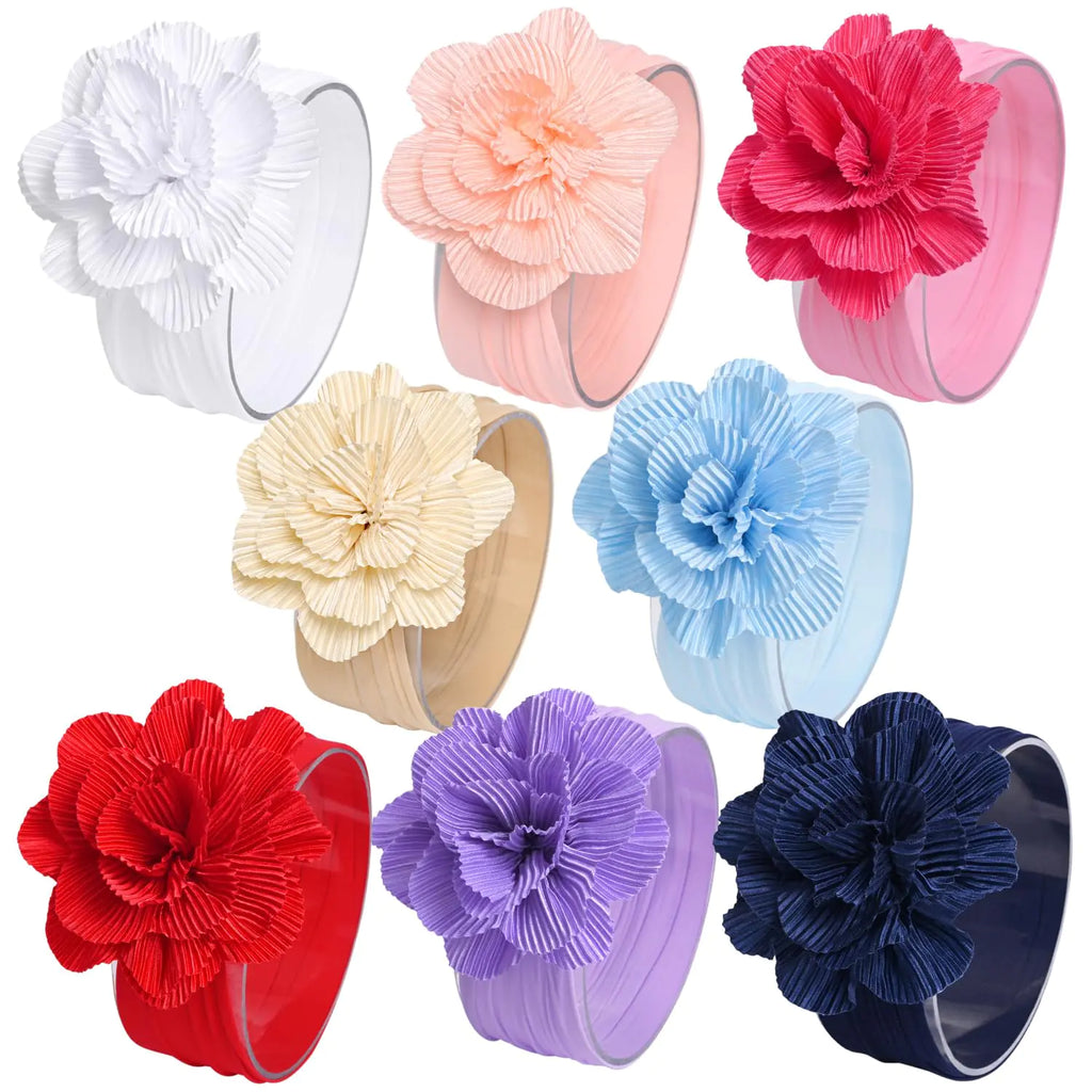 Baby Girl Nylon Headbands Newborn Toddler Petal Elastic Hairband Children Soft Headwrap Hair Accessories