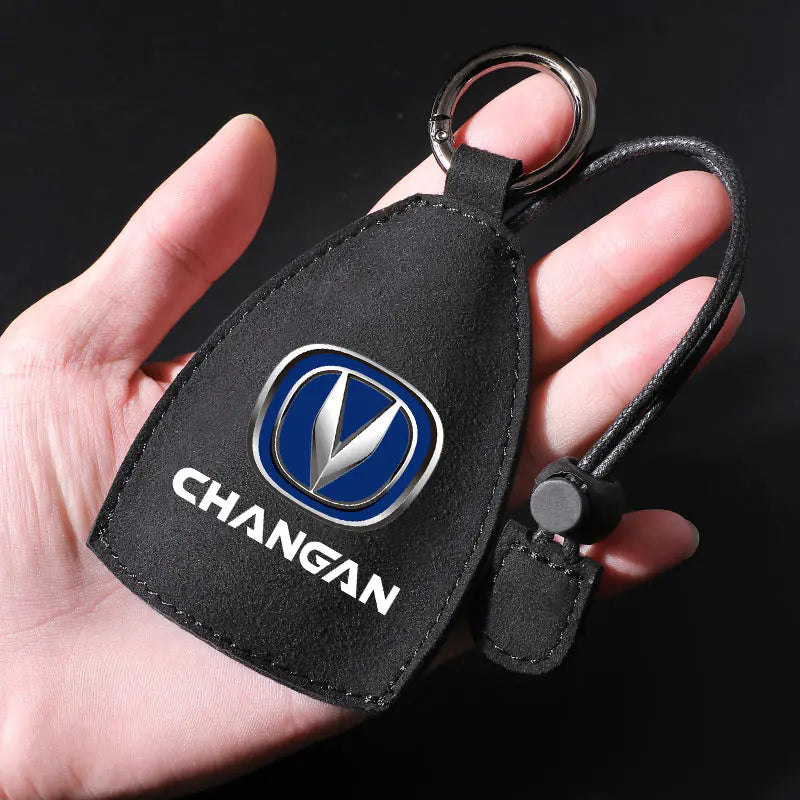 Factory Direct Faux Suede Car Key Case with Custom Logo