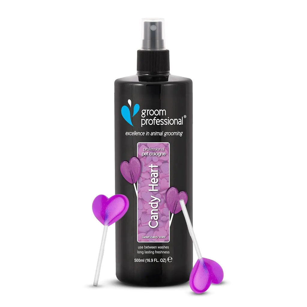 Groom Professional Valentines Candy Heart Pet Cologne Excellence in Animal Grooming Dog Cologne with Sweet Smell of Classic Candy Great for Use Between Washes Made in UK 500ml