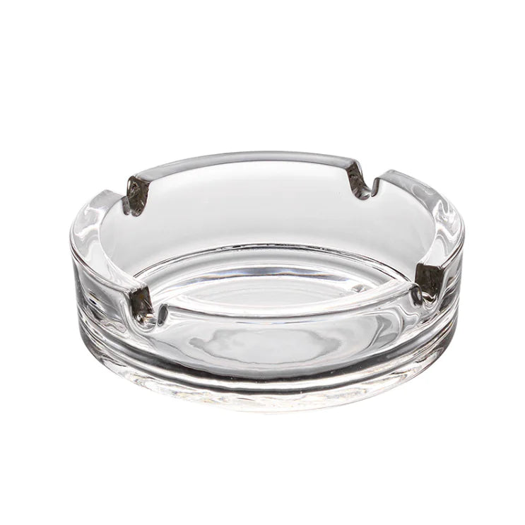 Glass, Classic Round Glass Ashtray for Hotel & Bar