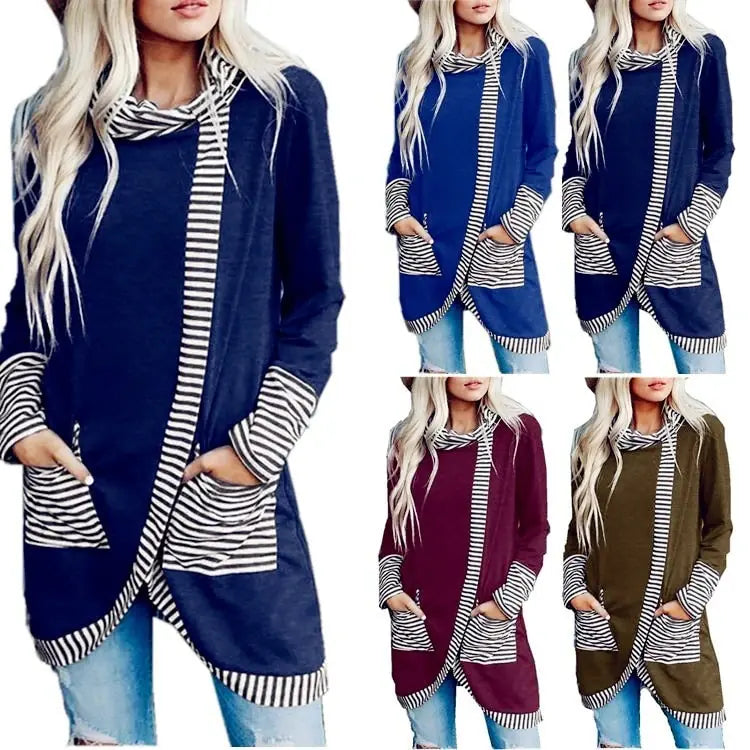 Autumn Winter Women's Fashion Striped Long Sleeve T-Shirt