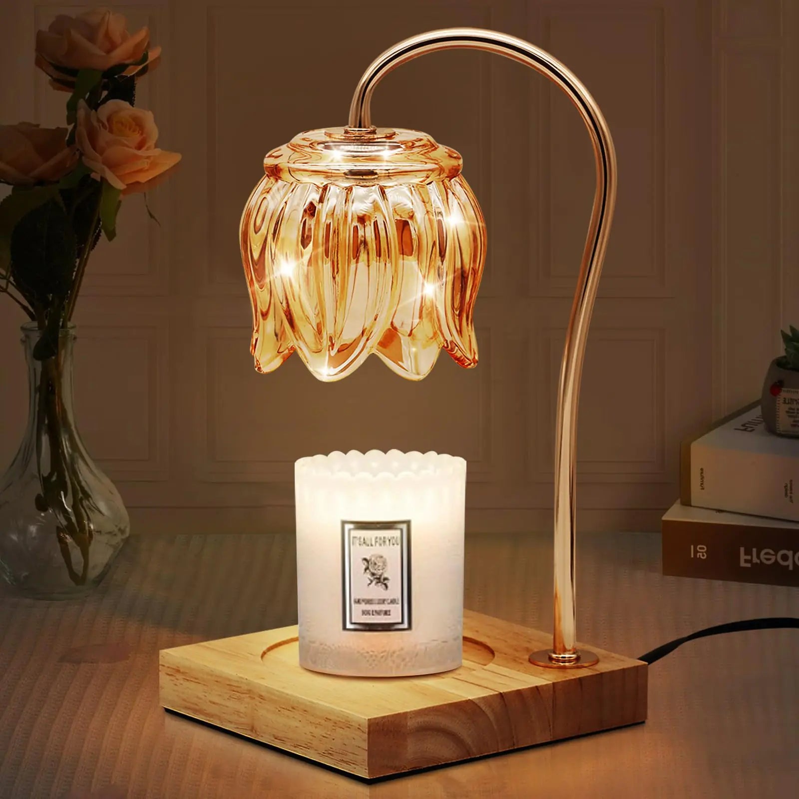 Candle Warmer Lamp with Timer Electric Wax Warmer Light with 2 Bulbs Dimmable Bedroom Candle Heater Melt Lamp for Scented Jar Candles New Home Decor House Warming Gifts for Mom