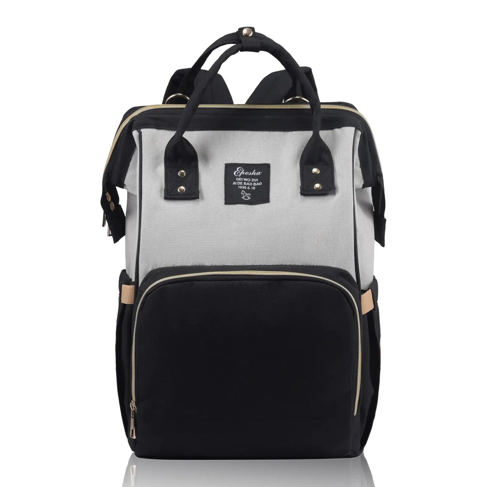 Diaper Bag Backpack Multifunction Large Bags with Changing Pad & Stroller Straps Pacifier Case Unisex(charcoal grey)