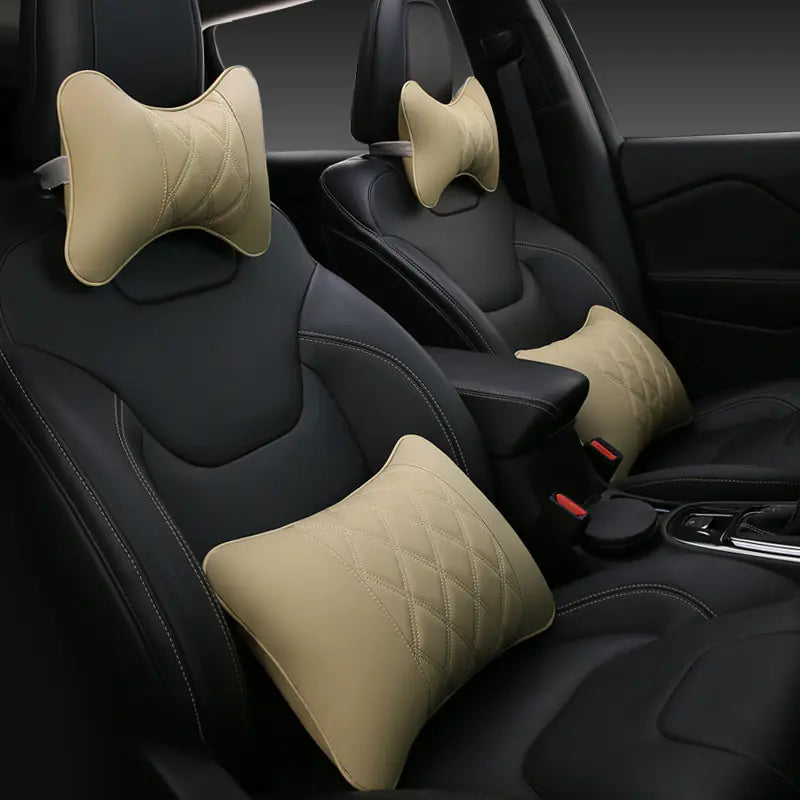 4pcs Multi-color Car Seat Cushions with Neck Support