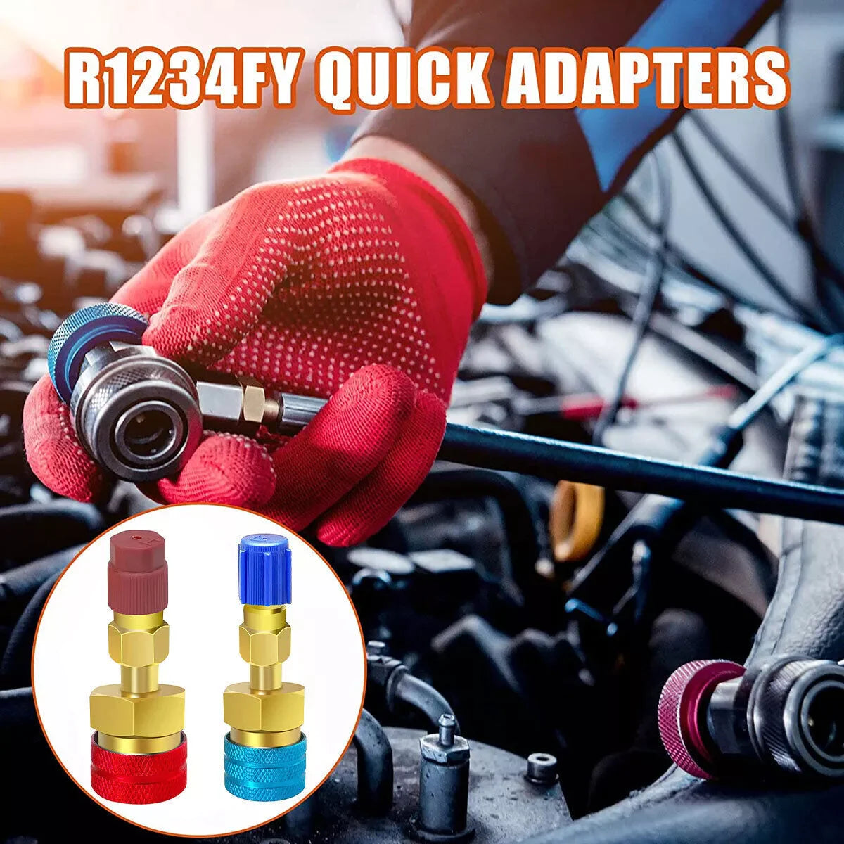 Quick Coupler Adapter Fits Car R1234YF to R134A  A/C High Low Side Conversion Kit