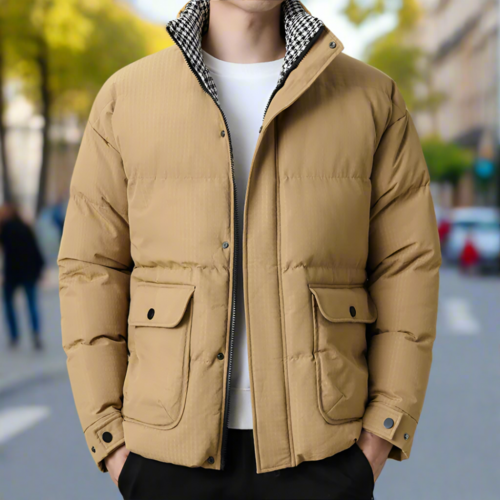 Mens Houndstooth Puffer Jacket