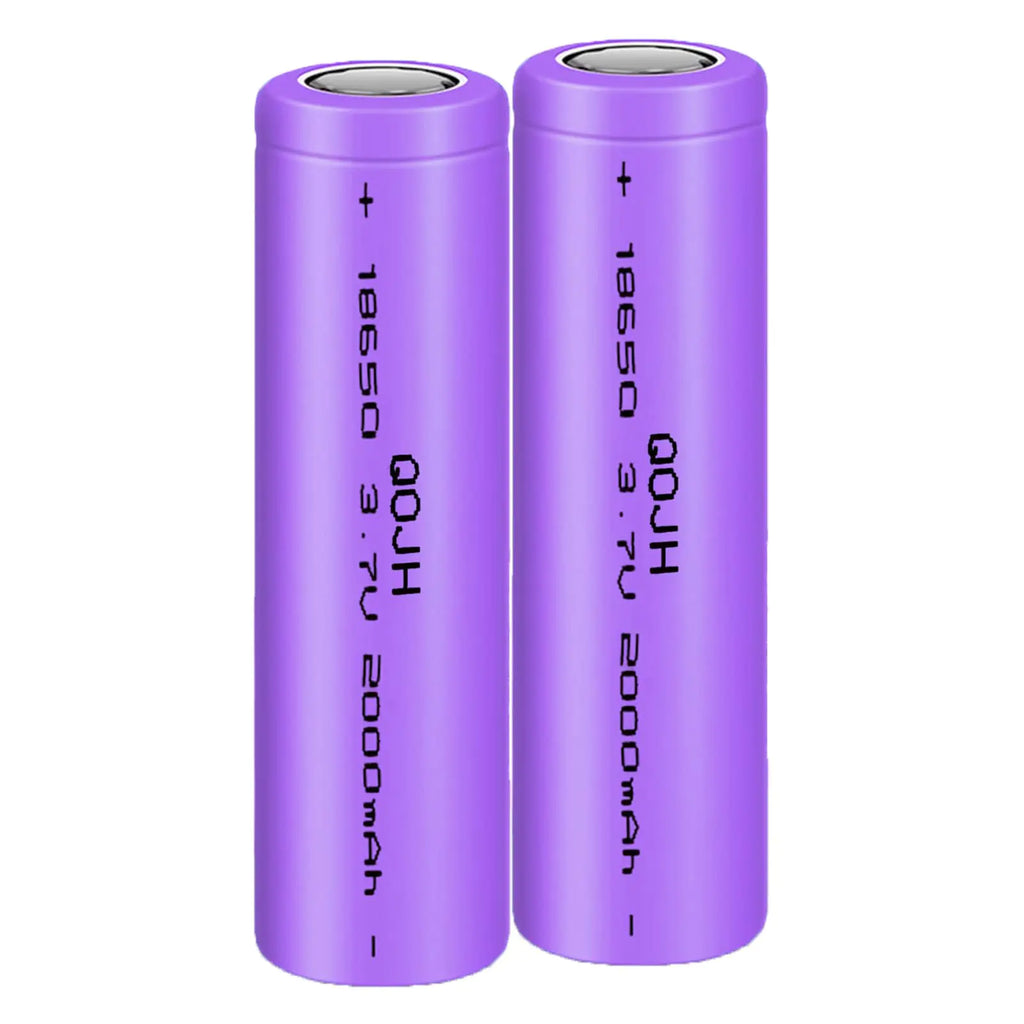 3.7volt 18650 Rechargeable Battery Li-ion Battery 18650 Flat top Real Capacity 2000mAh for Headlamp LED Flashlight Solar Lights Remote Control Toy Mini Fans etc (Purple)