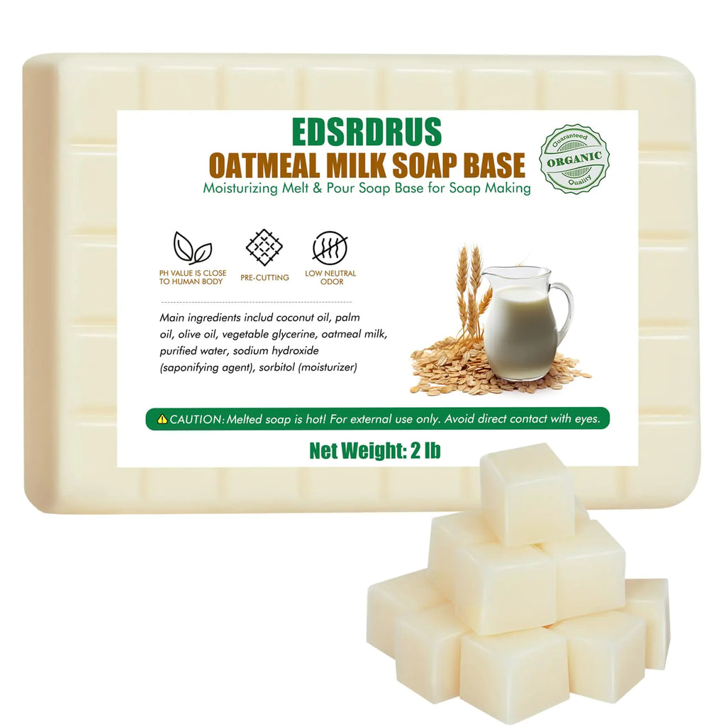 EDSRDRUS Scent Soap Base DIY Handmade Soap with Goat Milk/Honey/Peach/Cologne/Shea Butter/Aloe Vera/Oatmeal Milk & Coconut Oil Moisturizing Melt and Pour Soap Base for Soap Making
