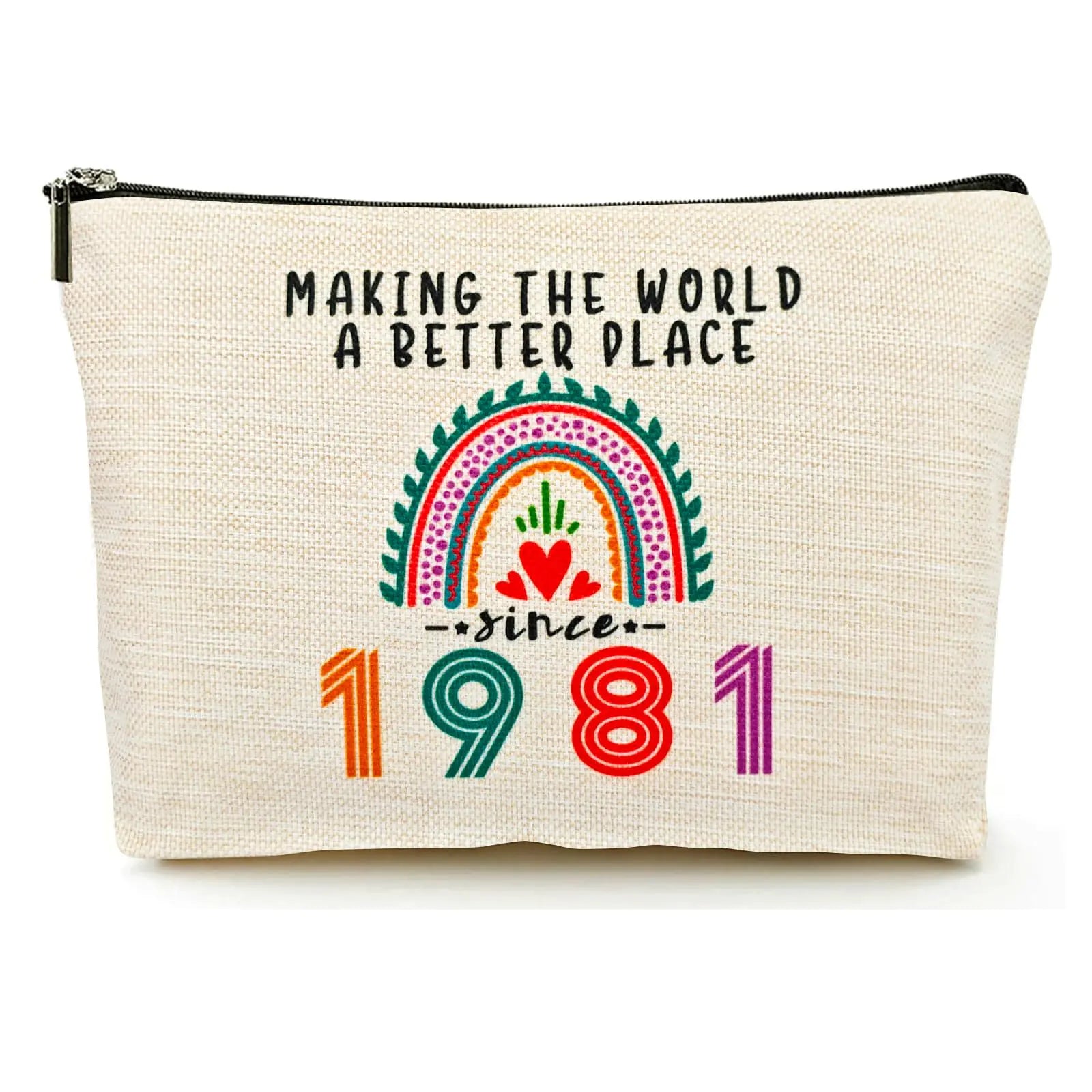 44th Birthday Gifts Women Makeup Bag Happy 44th Birthday Decorations Woman Best 44 Year Old Birthday Gifts Ideas for Her Mom Wife Sister Mothers Day 1981 Anniversary Party Favors Christmas