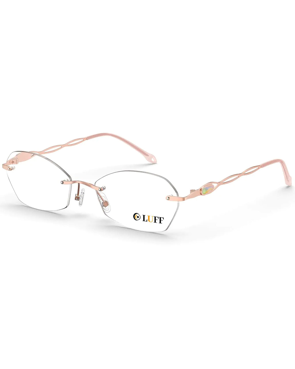 Rimless Reading Glasses for Women Blue Light Blocking Lightweight Metal Classic Computer Readers Anti Eyestrain