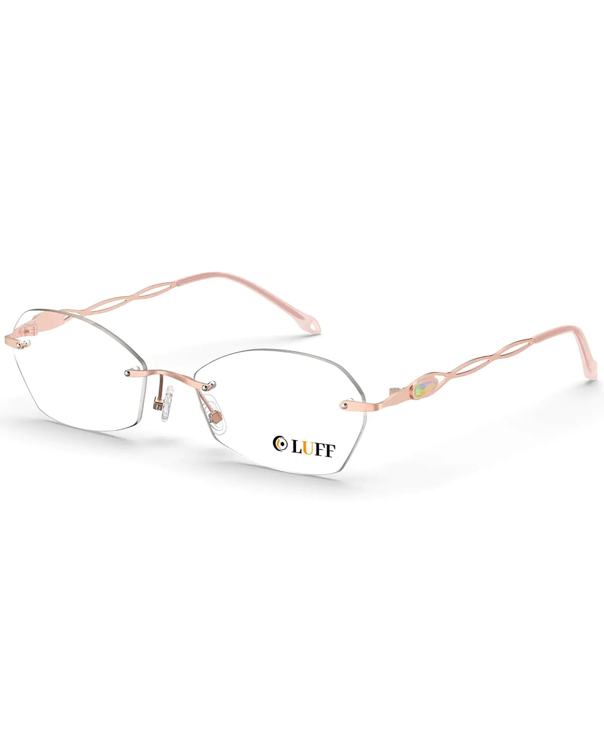 Rimless Reading Glasses for Women Blue Light Blocking Lightweight Metal Classic Computer Readers Anti Eyestrain