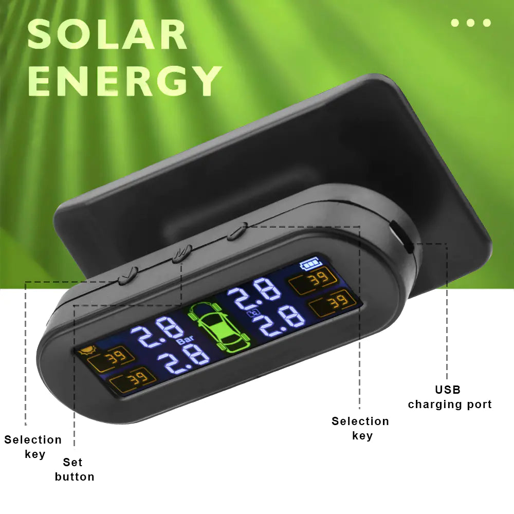 Solar Tire Pressure Monitoring System for Cars