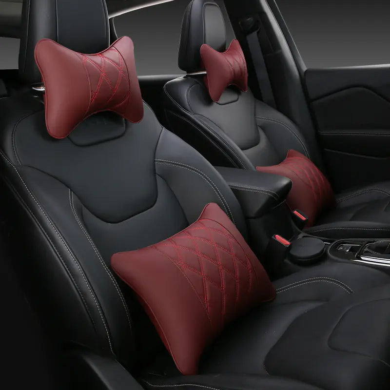 4pcs Multi-color Car Seat Cushions with Neck Support