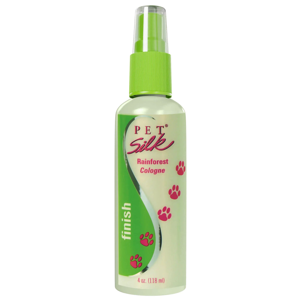 PET SILK Rainforest Spray Cologne 4oz Deodorizing Body Perfume & Condtioner Clean/Fresh Light Florard Scent for Pet Grooming Needs for Dogs Cats and More!