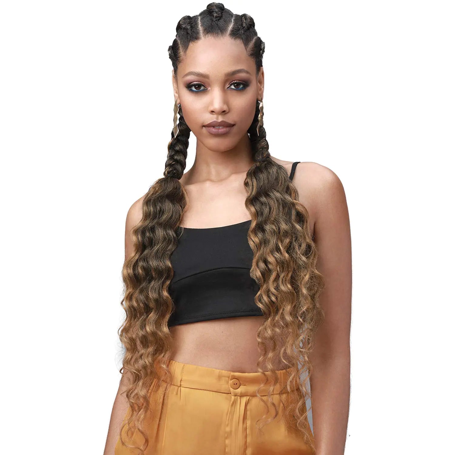 MULTI PACK DEALS! Bobbi Boss Synthetic Hair Braids Pre-Feathered 3X King Tips Ocean Wave 28" (1-PACK T4/30)