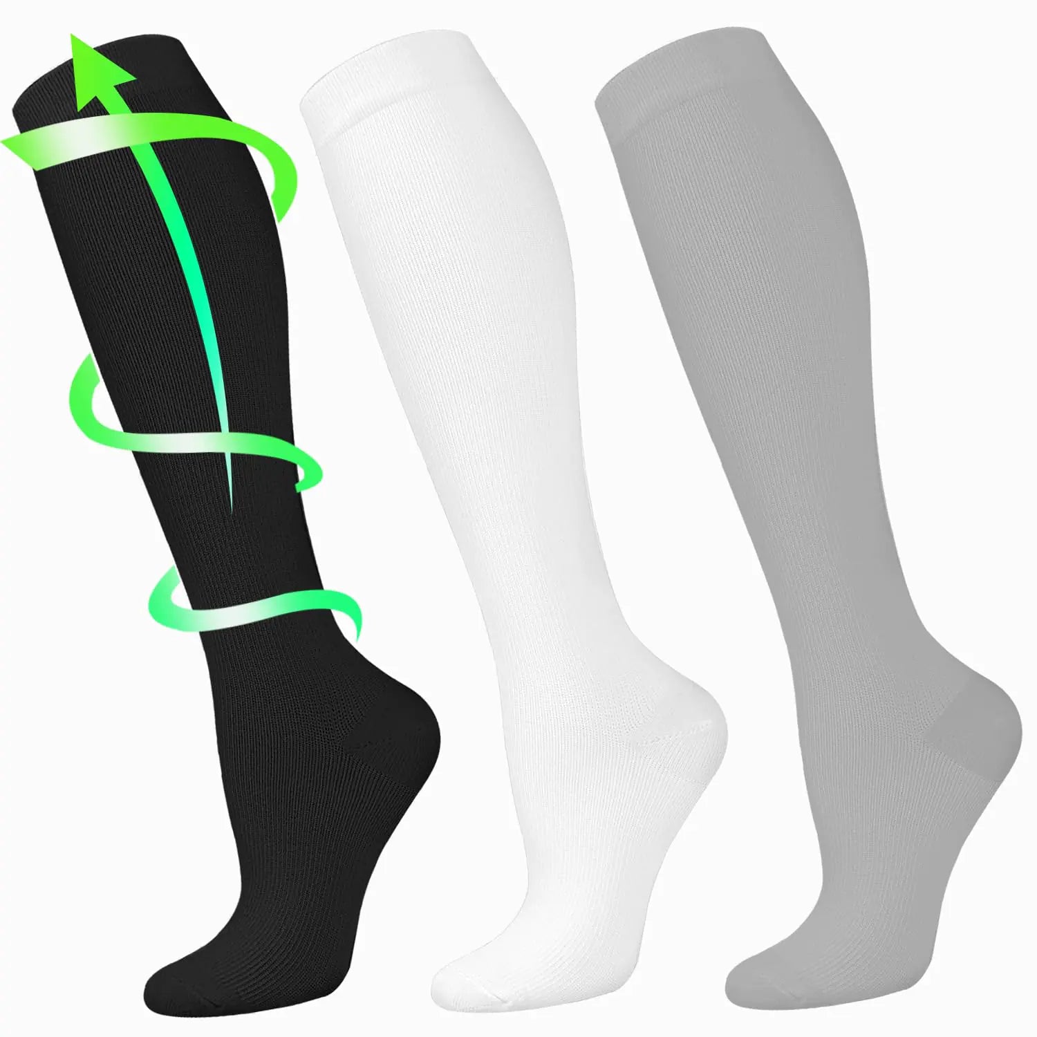 3 Pairs Copper Compression Socks for Women&Men Circulation-Best for RunningNursingHikingFlight&Travel(S/M)