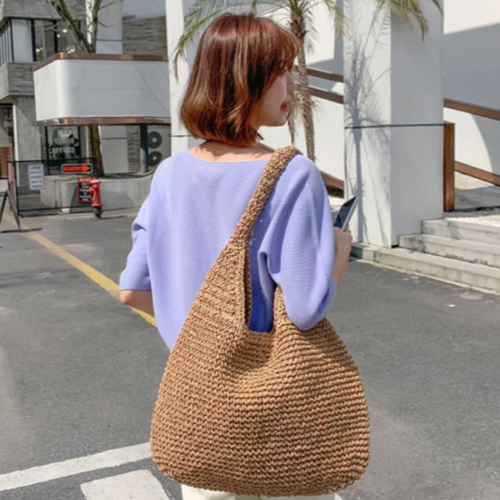 Shoulder Straw Tote Bag