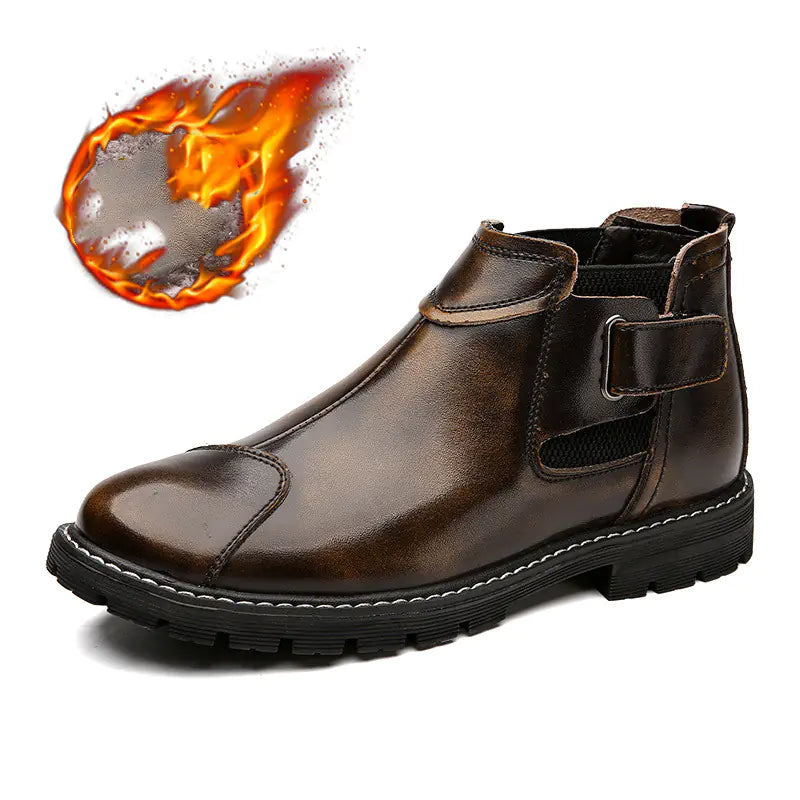 Trendy Retro Leather Tooling Boots for Men
