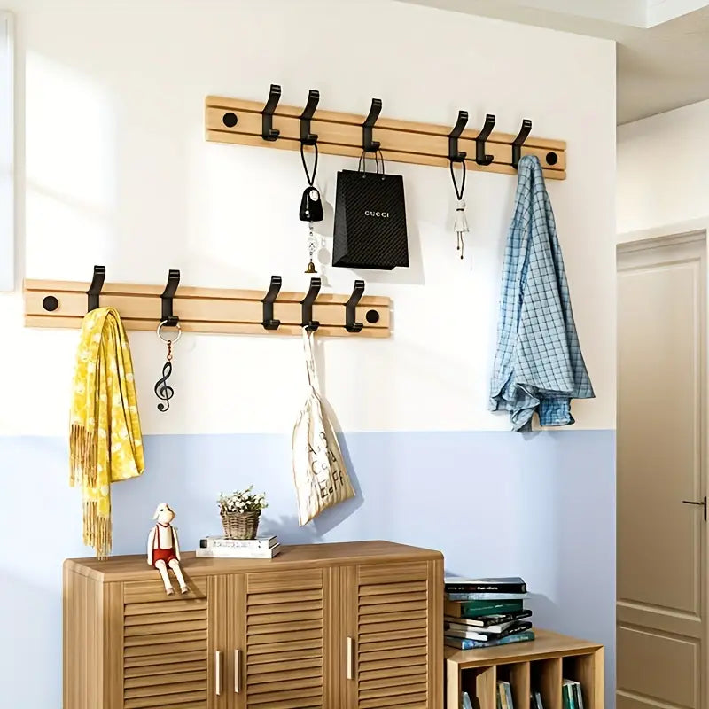 Wood and Plastic Wall Coat Hook with Shelf (1pc)